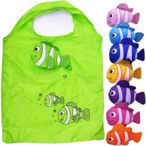 Nylon Cartoon Tote Bag Foldable Shopping Bag Reusable Supermarket Shopping Bag Portable Recyclable Grocery Bag