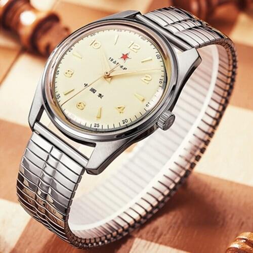2020 New Retro Mechanical Watch Pilot Men Red Star Vintage Men Watches Sl07 Movement Wind Hand China First Watch Copy Wristwatch