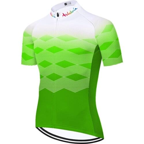 Andalucia Equipamento Équipement Vélo Camisa Masculina Retro Jersey Maillot Mallots Ciclismo Hombre Ropa Ciclismo Hombre Verano