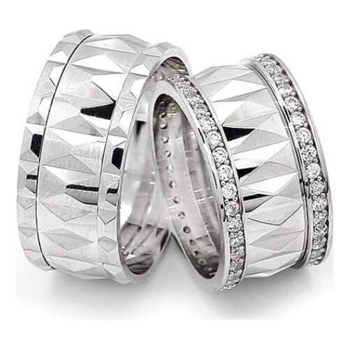 Couple Wedding Ring Sterling Silver 925 Woman And Man Luxury Jewelry Bands Fashion Engagement Anniversary Ancient Greek Model