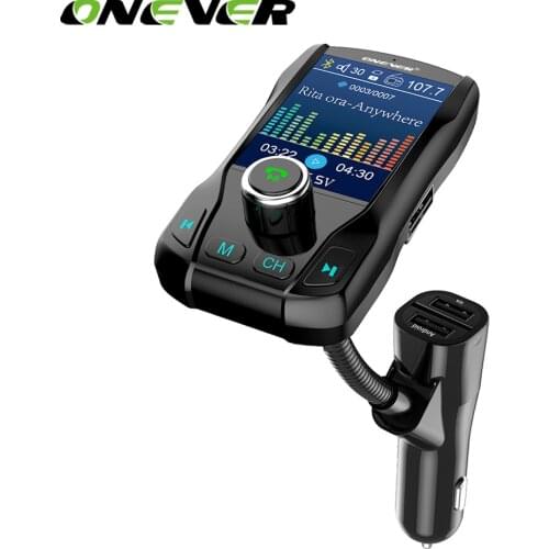 Onever Wireless Bluetooth FM Transmitter Modulator Hands-free Car Kit 1.8 Inch Color Screen MP3 Player with 5V 3.1A Dual USB