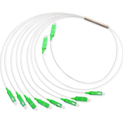 Fiber Optical PLC Splitter SC/APC 2 : 8 Mini steel tube type 2x8 0.9mm Fiber Opitc Splitter with SC/APC Connector Free Shipping