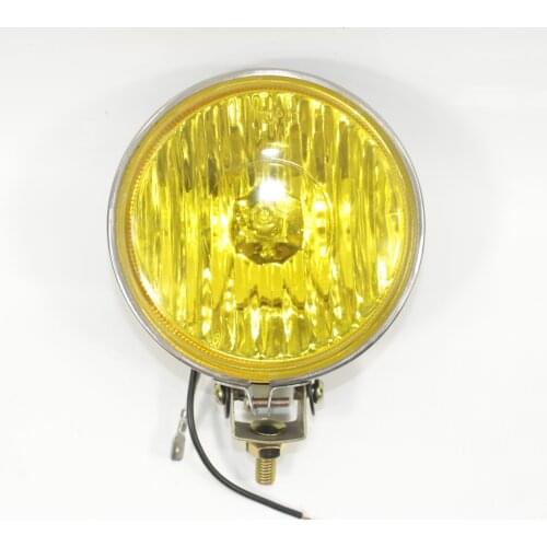 Pairs 4Inch Round Yellow Lens Auxiliary Truck Trailer Driving Light Lamp