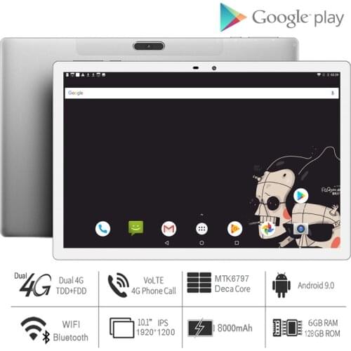 Newest Android 10.1 inch Tablet PC MT6797 Deca Core 1920*1200 2.5K IPS Screen 13.0MP Dual 4G 6GB RAM 128GB ROM Tablets планшет