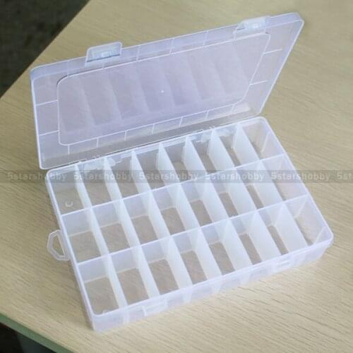 24 Cells Plastic Storage Case Box for Spare Screws Washers Connectors Plugs