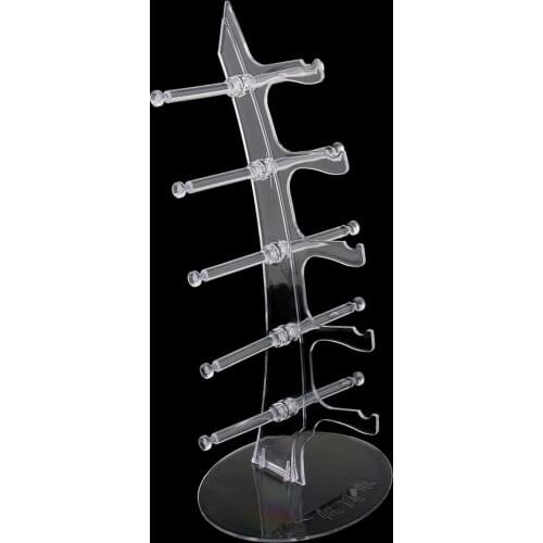 Portable Acrylic Charm Glasses Eyeglasses Display Rack Holder Frame Stand for Holding 5 Pairs Sunglasses