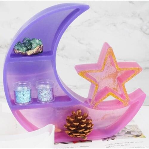 Transparent Silicone Mould Resin Decorative Craft DIY Stars Moon Decoration Storage Box Mold epoxy resin molds