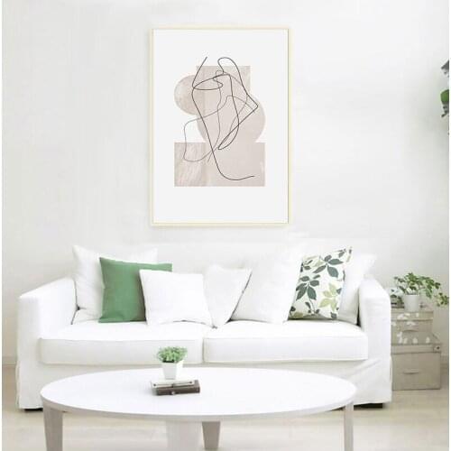 Contemporary Abstract Line Drawing Art Prints Wall Art Canvas Painting Nordic Minimalist Style Poster Living Room Decor