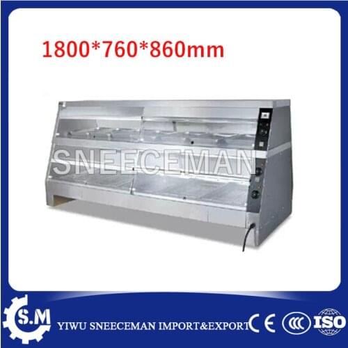 1.8 Meter Display Warmer glass food warmer display showcase