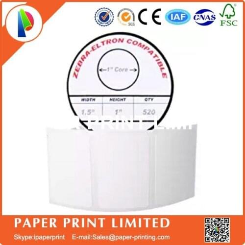 100 Rolls 1.5" x 1" Zebra Compatible Direct Thermal Labels Postage Barcode Shipping Desktop Printer Sticker , Blank , 1" Core