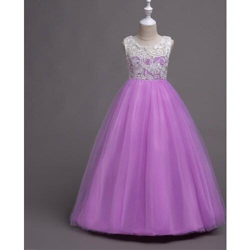 Girls Party Clothing for Children Girl Sleeveless Lace Princess Wedding Dress Girls Teenage Party Prom Dress For 5-16Y Girls