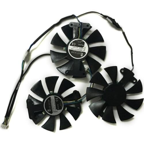 3pcs/set Geforce GTX 980ti GPU VGA Cooler Fan For ZOTAC GeForce GTX 980TI 6gd5 Video Graphics Card Cooling As Repalcement