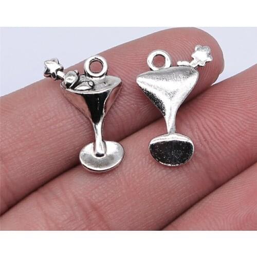 WYSIWYG 10pcs 20x12mm Antique Silver Color Fruit Juice Charms Pendant For Jewelry Making DIY Jewelry Findings