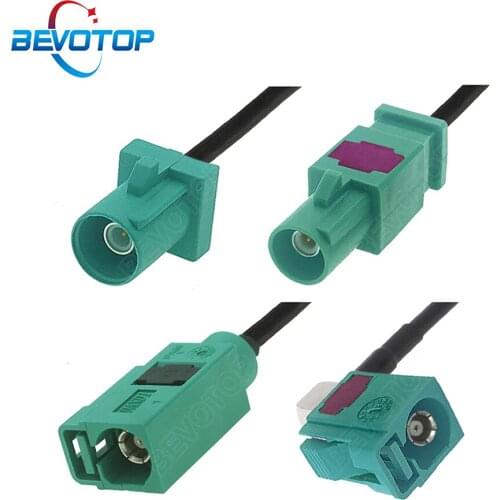 Green Fakra E to Fakra E RG174 Cable RAL 6002 Male / Female Connector TV Antenna Extension Cord RF Coaxial Pigtail Adapter