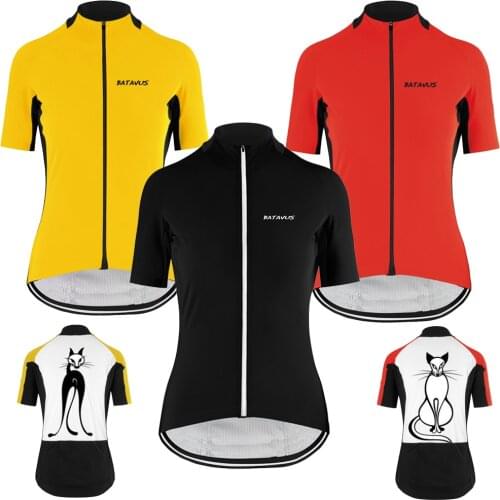 2020 Womens Team Summer bike jerseys black/ yellow /red Cycling jersey Short Sleeve cycling clothing road Racing bicycle wear