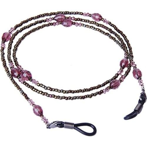 1pcs Copper String Simulated-pearl Crystal Beads Sunglasses Lanyard Strap Necklace Metal Eyeglass Chain Cord For Reading Glasses