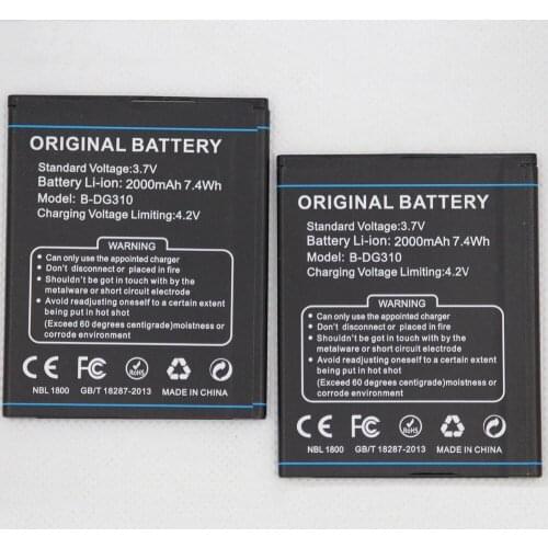 10pcs/lot ISUNOO B-DG310 Mobile Phone replacement battery for DOOGEE DG310 B DG310 2000mAh Smartphone internal battery