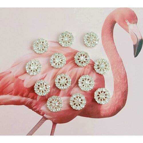 10Pcs/Lot Small Full Rhinestone Buttons 14mm Metal Shank Button For Clothing Diy Sewing Accessory Craft Components Handmade