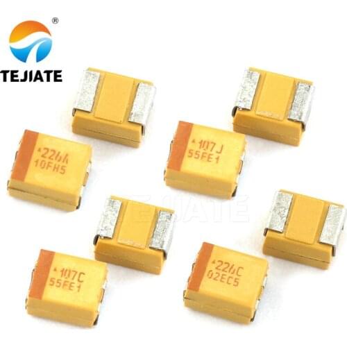 10PCS Tantalum capacitor type B 3528 patch 6V/10V/16V/25V/35V 10uF 1uF 106 2.2UF 3.3UF 4.7UF 22UF