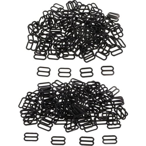 Fityle 100Pcs Nylon Bra Strap Adjustment Rings/Sliders/Hook Fig 8 Lingerie Adjuster Sewing Crafts 10mm 12mm
