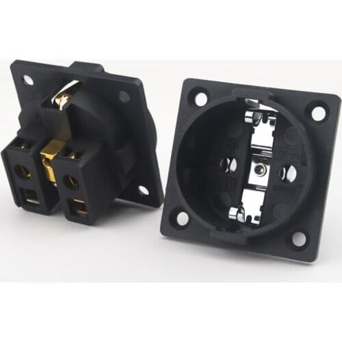 Gold Plated/Rhodium Plated 16A 250V EU Version Power Filter Sockets Audio Adapter Accessories 2Pcs