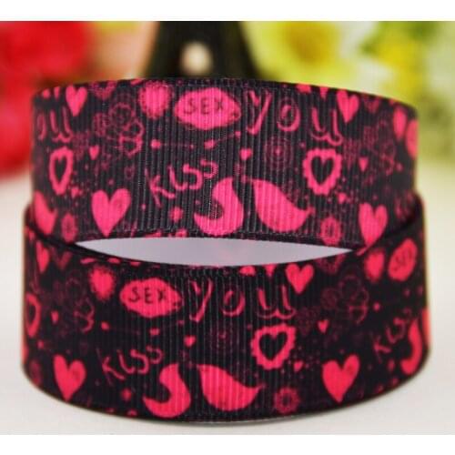 22mm 25mm 38mm 75mm Valentines Day Cartoon Character printed Grosgrain Ribbon party decoration 10 Yards X-01684