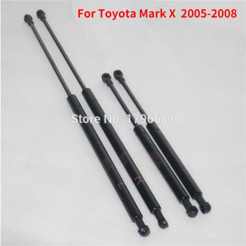 CAPQX 4PCS Engine hood support & gas lift struts support for TOYOTA MARK X 2005 2 006 2007 2008 GRX120 GRX122