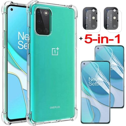 5-in-1 case for one plus 8t oneplus 8 t transparent anti-shock silicone case oneplus8 pro one plus nord cover oneplus 8t case