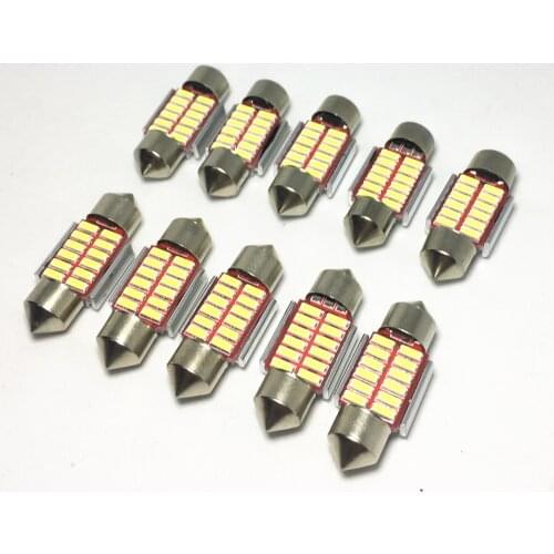 50PCS Doom Lamp Festoon 31mm 36mm 39mm 42mm LED Auto Interior 4014 SMD Car Styling Light C5W C10W Super Bright Canbus Bulb 12V