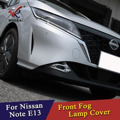 ABS Chrome For 2021 Nissan Note E13 Car Accessories Front Fog Light Lamp Cover Trim Molding Bezel Garnish