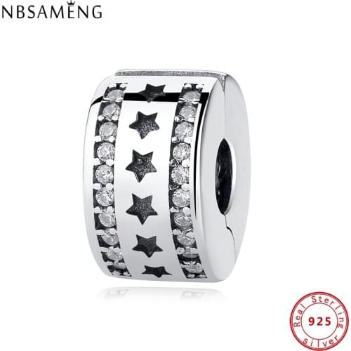 Authentic 925 Sterling Silver Beads Charms Starry Formation Clip Bead Charm Fit Original Bracelet Women DIY Jewelry