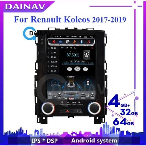 Car Stereo Autoradio Tesla GPS Navi Vertical DVD Player For Renault Koleos 2017-2019 Auto Car Radio GPS Navigation