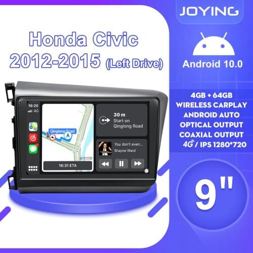 9"Android 10 Car Radio Stereo Audio GPS Navi Head Unit Carplay 4G For Honda Civic 2013 2015 Left Drive Multimedia NO DVD Player
