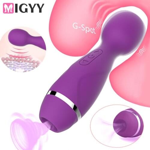 Wireless Dildos AV Vibrator Magic Wand For Women Sucker Clitoris Stimulator Magnetic Charging Massager Goods Sex Toys For Adults