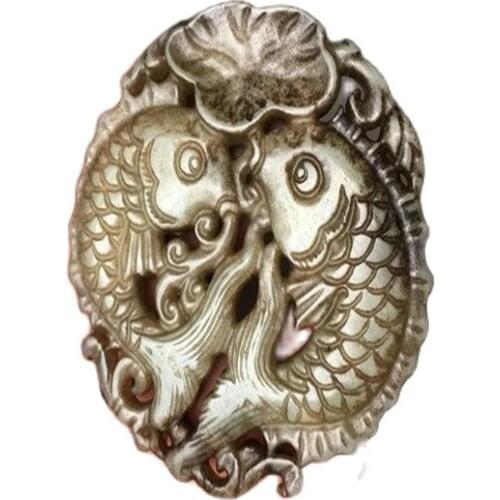 More than two fish pendant carved on antique jade