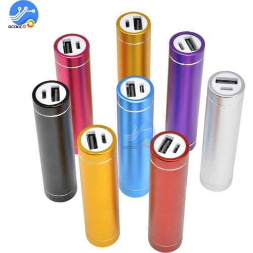 1X 18650 Battery Power Bank Storage Case Box Metal Alloy Battery Holder Multicolor 5V 1A Free welding USB Charger Port