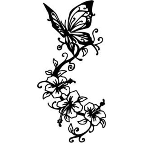 Black/Sliver Butterfly Auto Stickers On The Car Fashion Car Sticker Window Decoration Vinyl Decals C661