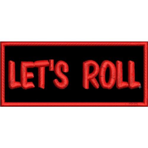 LETS ROLL Name Tags Patch Embroidered Punk Biker Clothes Apparel Accessories Badge