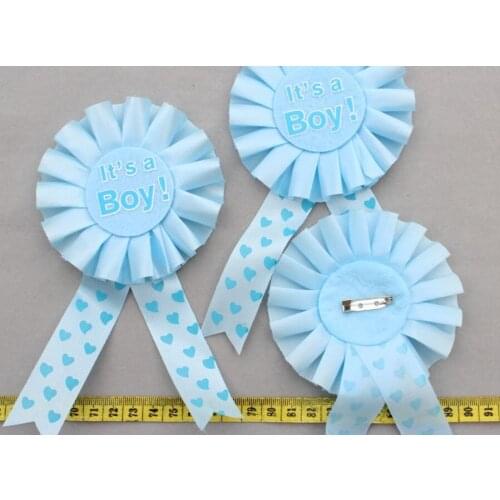 30pcs handmade Satin Ribbon Fabric Badge for new baby/mom/dad applique brooch baby shower gift