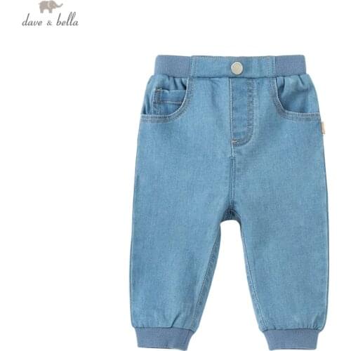 DBS19113 dave bella winter baby boys fashion solid pockets pants children full length kids boy pants infant toddler trousers
