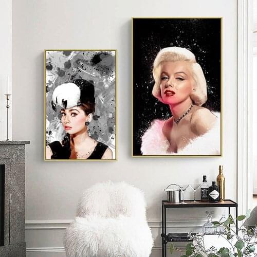 Elegant Women Wall Art Canvas Painting Fashion Posters Sexy Ladies Prints Painting Pictures Livingroom Home Wall Decoration
