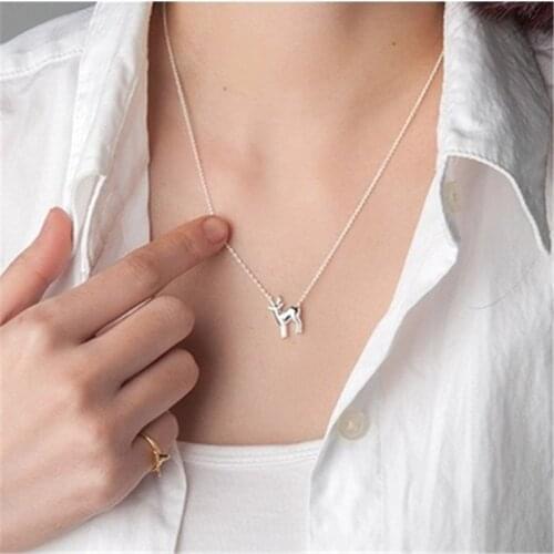 European And AmericAn Classic Jewelry Chain Pendant Necklace Female Contracted For Christmas Reindeer Clavicle