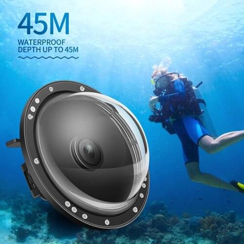 6'' Dual Handheld Dome Port Waterproof Diving Housing Case Cover with Trigger for DJI Osmo Action Camera Lens Accessories