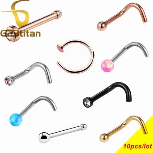G23titan Wholesale Nose Studs Rock Nose Piercing Ring Top Quality G23 Titanium Body Jewelry Man Woman Accessory