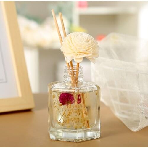 120ml Reed Oil Diffusers Set with Aroma Natural Sticks Dried Flower Glass Bottle and Scented Oil Room No fire aromatherapy Set