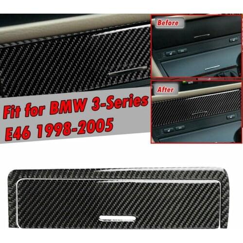 Carbon Fiber Console Storage Tray Box Sticker for -BMW 3 Series E46 1998-2006