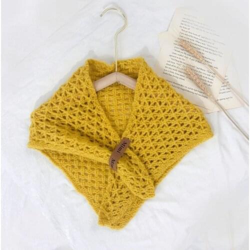 New Childrens Cross Knit Fake Collar Shawl Girls False Collars Decorative Kids Solid Color Shirt Child Detachable Collars Decor