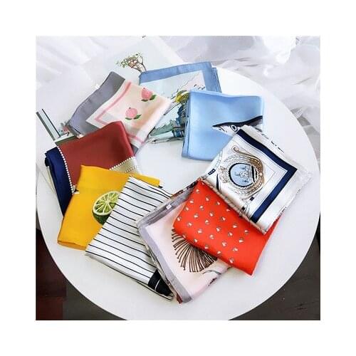 70*70cm New Artistic Small Scarf Female Small Square Scarf Professional Neckerchief All-match Decorative Small Scarf Female