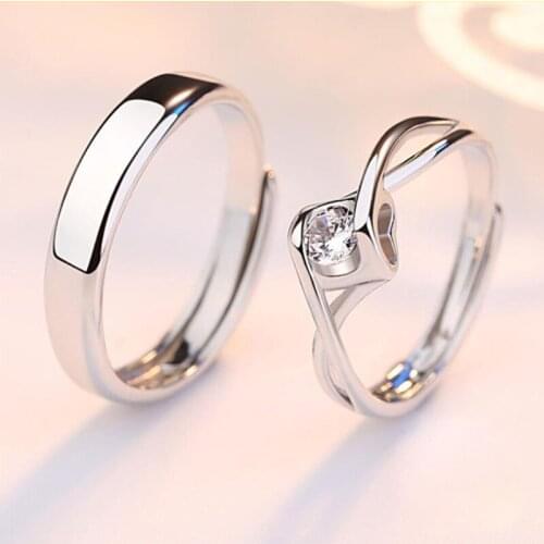 Bride Princess Wedding Engagement Strange Fashion Rings For Women Men 2019 Exquisite Natural White Rhinestone Couple Rings