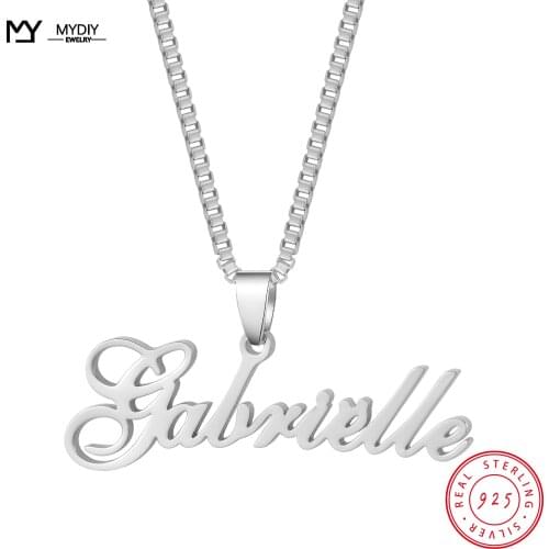 MYDIY 925 Sterling Silver Customized Name Necklace For Girlfriend, Family Gift Exquisite Pendant Jewelry 2021 Trend